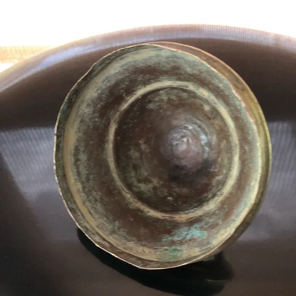 POT BELLY KETTLE ETCHED BRASS TODDY KETTLE MID CENTURY SHABBY CHIC - Picture 16 of 16